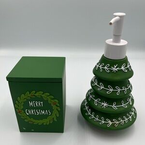 Wondershop - Christmas Canister & Soap/Lotion Dispenser - Green, White, Red